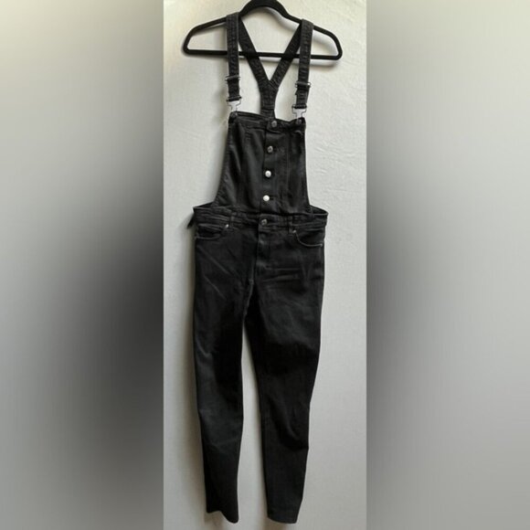 Celebrity Pink black denim slim fit jean overalls Sz M - Picture 1 of 14